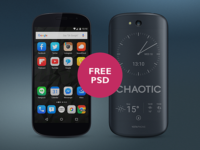 Yotaphone 2 Black PSD device e paper free gloss gradient lighting mobile phone psd realistic texture yotaphone