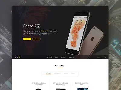 Sprint home page design home landing mobile page products shop sprint