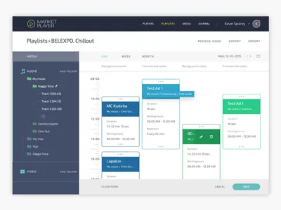 Music CRM calendar cms crm dashboard erp folders music plan schedule ui ux web