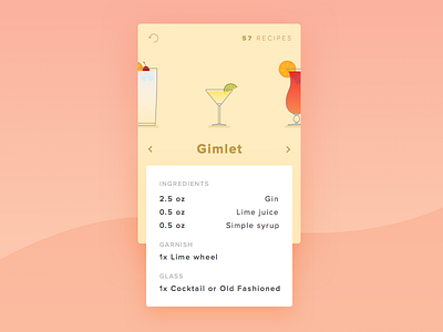 Day 40 - Recipe cocktail dailyui design gimlet recipe ui ux