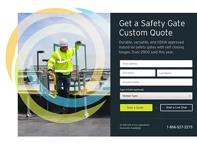 Break that border! form grid imagery landing page quote