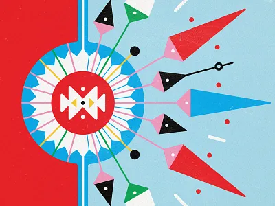 Arizona Dreaming blue clock dream catcher gig poster illustration illustrator line work pill red retro show poster