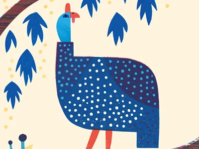 Guinea Fowl africa animal bird editorial illustration food illustration giraffes illustrated food illustration nature