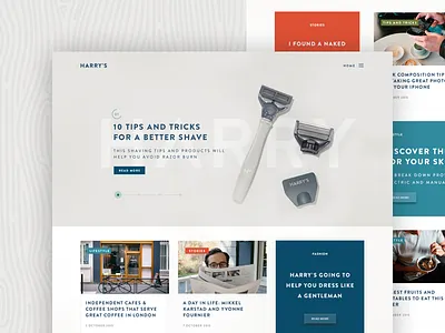 Harry's Magazine design layout ui ux web