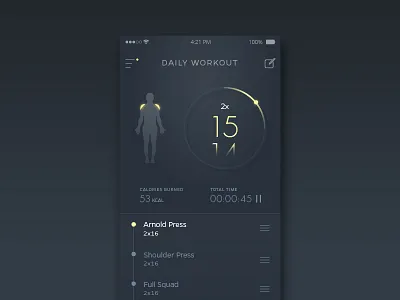 Daily UI - Day 41 - Workout Tracker app daily100 dailyui day041 fitness health tracker ui workout