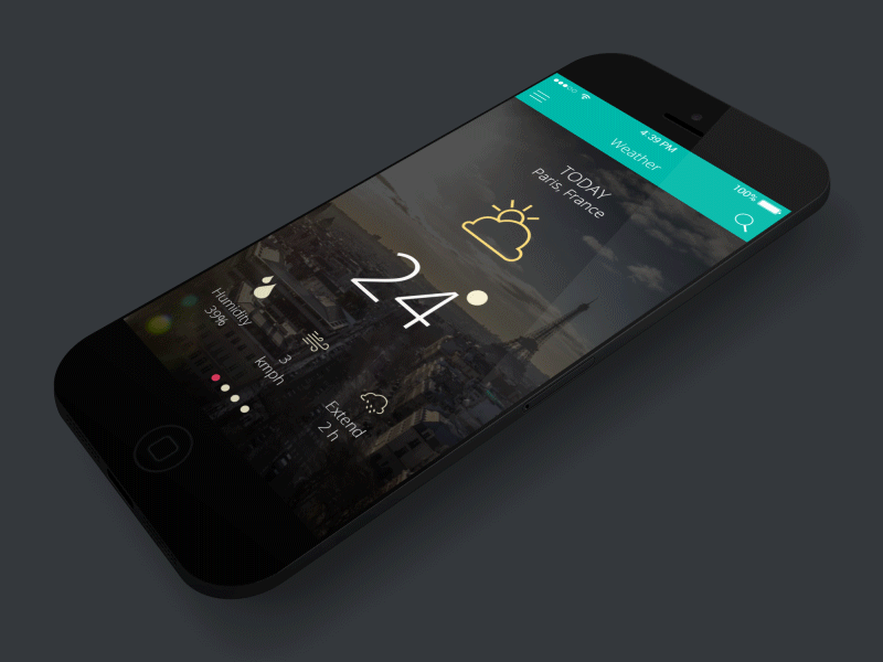 Weather App 3d animation app cities ios ui ux weather