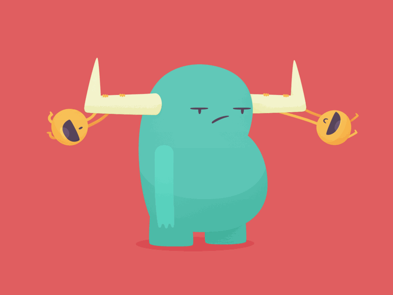 Two Plus One 2d after effects animation character explainer flat gif loop minimalism monster