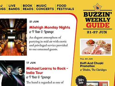 Buzzin' Weekly Guide artists buzzintown event flier flyer india posters print