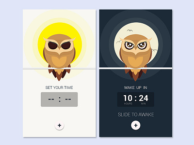 Guardian owl alarm skin alarm ios mobile skin timer user interface