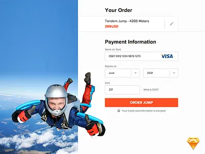 Credit Card Checkout - Daily UI 002 100days checkout credit card dailyui flat form jump login widget sky skydiving user
