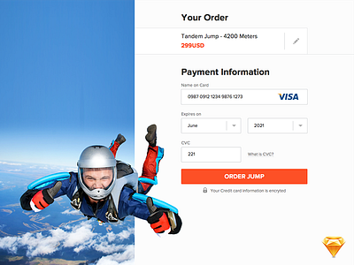 Credit Card Checkout - Daily UI 002 100days checkout credit card dailyui flat form jump login widget sky skydiving user