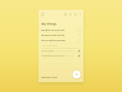 Daily UI - Day 42 - ToDo List daily100 dailyui day042 list to do todo ui yellow