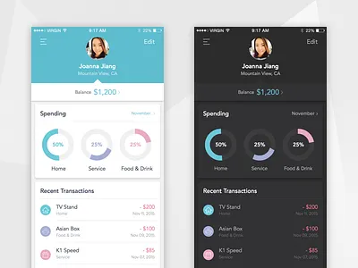 Free Sketch File for Download: Profile design clean dashboard data flat free ios minimal profile simple sketch ui