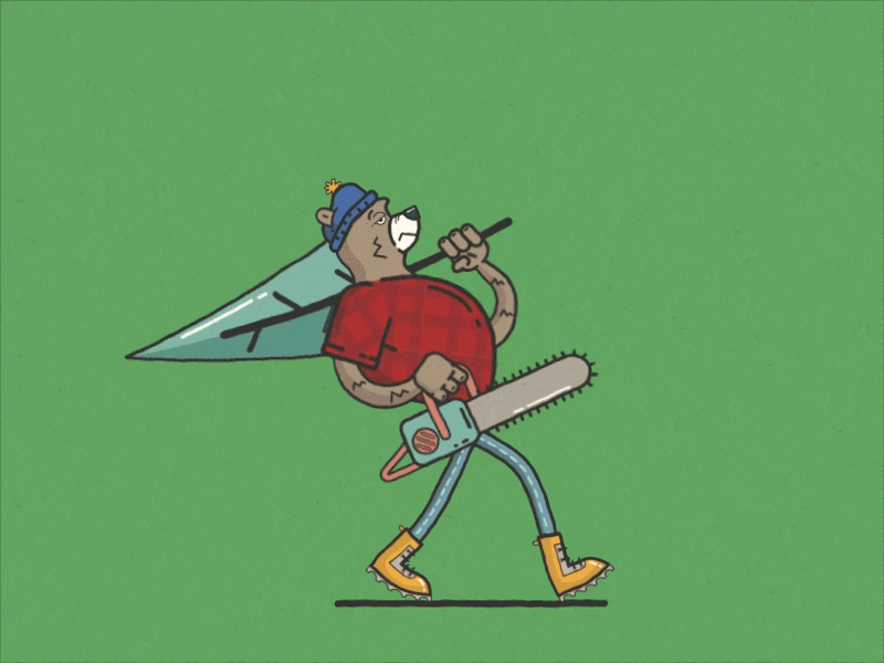 #CrispChristmas 9/25.ai animation bear christmas gif illustration loop tree