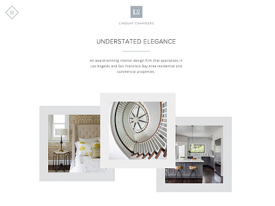 Lindsay Chambers Website Design animation clean elegant minimal modern monochromatic parallax photography ui ux web design whitespace