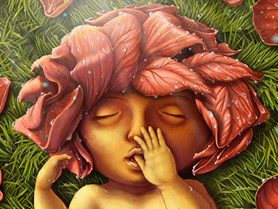 Flower Child 01 - Thumbelina digital painting flower children illustration personal photoshop