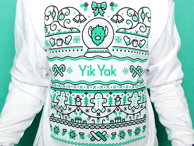 YY Holiday Sweater apparel branding illustration line pattern photo textile ugly sweater