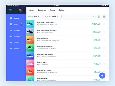 Merchant Dashboard - Products List android app ecomerce ios ipad material shoes shop