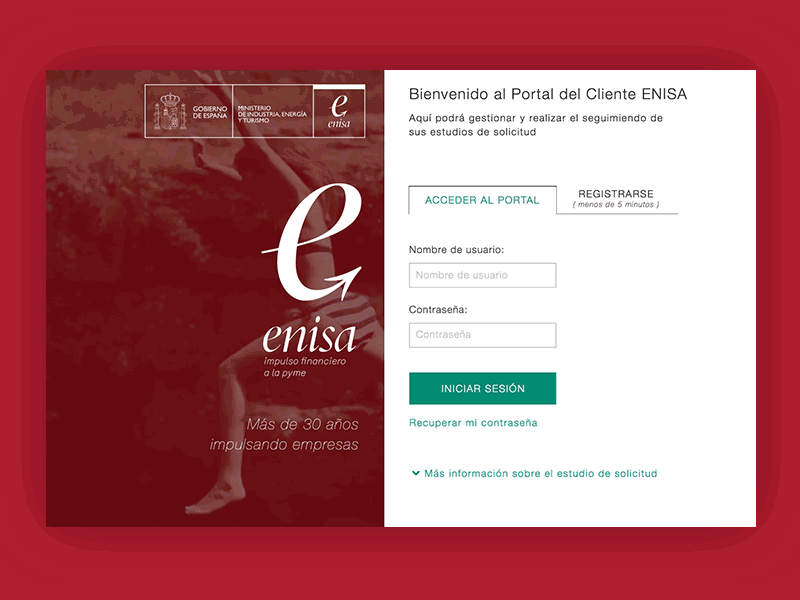 Enisa Portal del Cliente animation atomic design enisa españa gif gobierno español impulse system design video video background