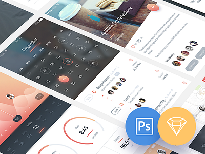 Phoenix UI: Vol 1 - for iPhone 6 / Free PSD & Sketch download free freebie interaction ios kit photoshop psd sketch ui