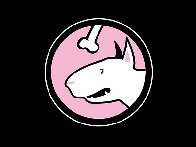 Bull Terrier bone brand bullterrier dog flat identity illustration italy logo pusher vector wacom