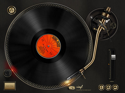 Vinyl - Virtual Drive Turntable System dj drawing drive gui interface system technics. turntable ui vector vinyl virtual