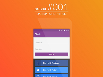 Material Sign In Form 001 android dailyui material mobile register sign in sign up