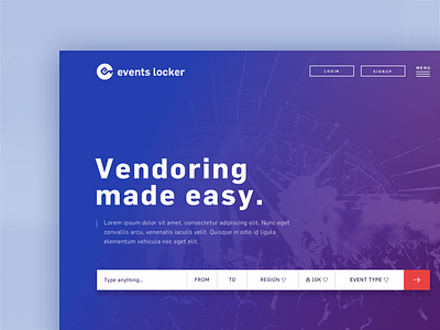 EL Refresh events locker gradient landing page ui