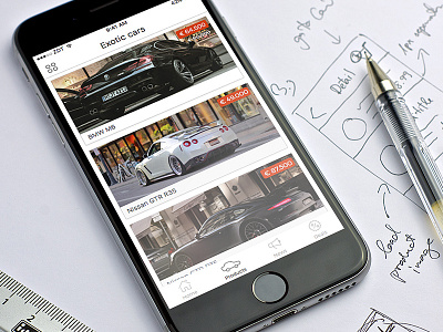 Store iOS app template alternation cars ios iphone layout mobile mockup sketch ui ux
