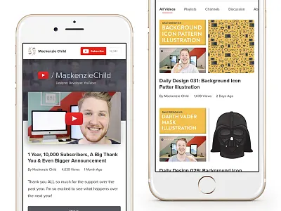 Daily Design 032 - Youtube Channel Page Mobile Redesign daily design daily ui mobile responsive youtube redesign