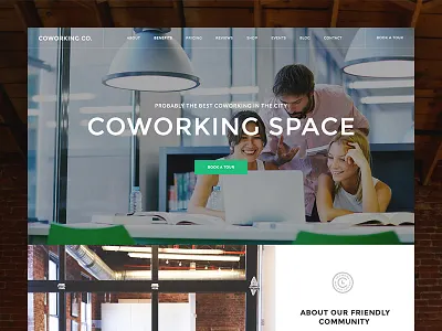 Coworking theme blog clean co working coworking ecommerce flat kyiv landing landingpage themeforest ukraine wordpress