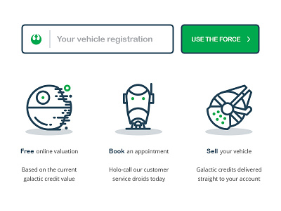 Star wars concept death star droid icons millennium falcon mockup star wars