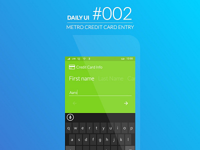 Metro Credit Card Entry 002 dailyui metro windows 10