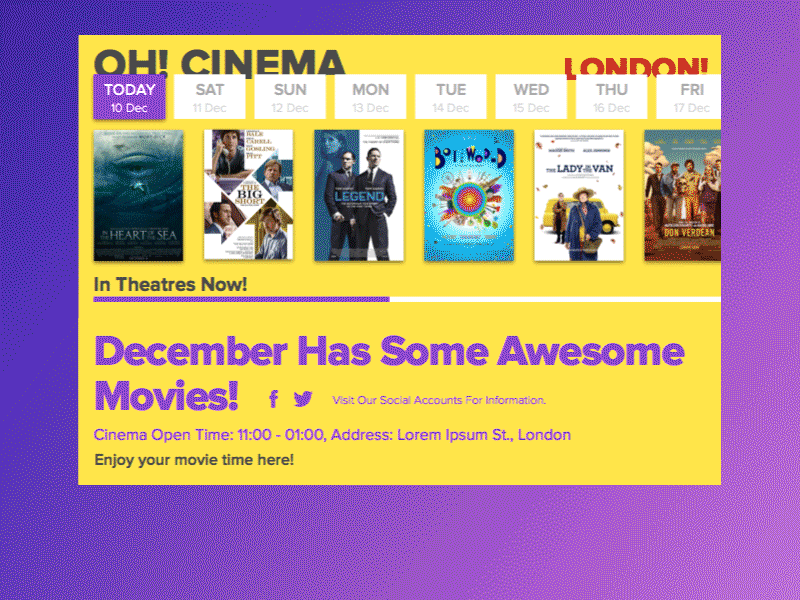 Pop-Up / Overlay - DailyUI#016 016 challenge cinema dailyui day overlay pop pop up tickets ui up ux