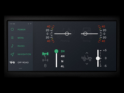 Settings - Day 007 #DailyUi 4x4 car stereo dailyui dark jeep settings ui wrangler