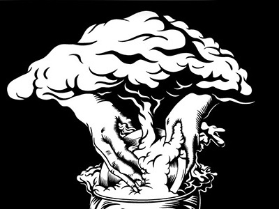 Brainwahsed black and white illustration ink