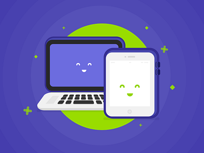Happy Tab flat happy ipad laptop macbook tablet tap