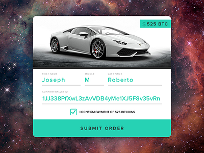 DailyUI #002 - Bitcoin Checkout bitcoin checkout dailyui payment ui ui design ux