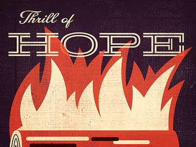 Thrill Of Hope christmas eve fire guitar jingle bells letterpress mandolin poster yule log