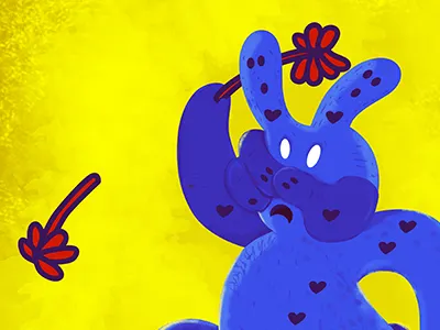 Peas bunny flowers illustration peace