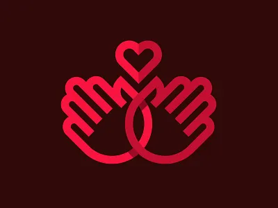 Life is in our hands branding hands heart honor kindness life logotype love minimalistic monogram single line symbol