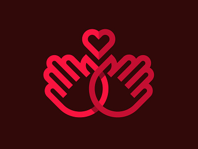 Life is in our hands branding hands heart honor kindness life logotype love minimalistic monogram single line symbol