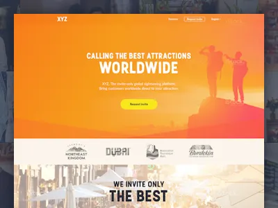 XYZ Landing page big images big typography icons orange ui ux web web design