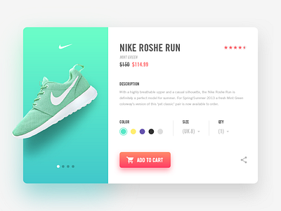Nike Product Page clean flat green minimal minimalism nike ui ux web white