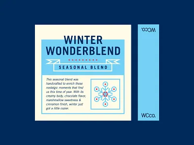 Winter Wonderblend Label badge banner branding christmas coffee illustration label lockup logo packaging snowflake typography