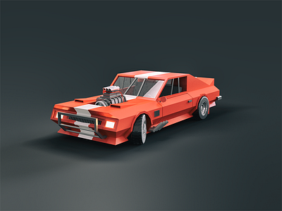 "Interceptor" - Mad Max 3d blender car interceptor isometric low poly mad max render