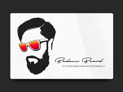 Badass Beard badass beard card design freebie hipster icon illustration poster ui ux vector web