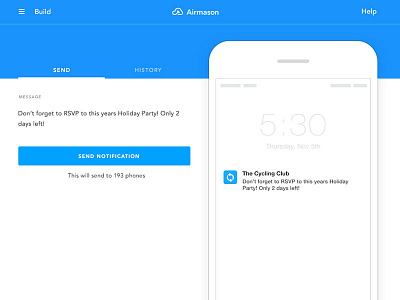Airmason Notifications app builder chooser form iphone material notifications preview wizard