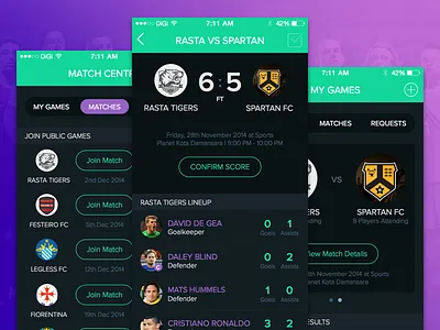 Match Centre app fitness futsal games ios match mobile score sports stats teams