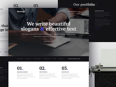 Copywriter Landing Page black copywriter creativemarket landing lp minimal slogans template text theme themeforrest writer